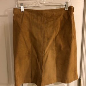 Loft A-line Suede Skirt